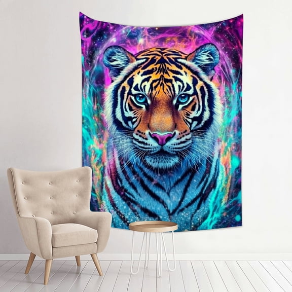 FCXZI Tiger Psychedelic Art Wall Hanging Tapestry for Home Decor 30*40in