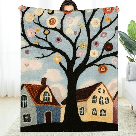 FCXZI Tree Houses Sky Lightweight Blanket Soft Cozy Multi-Purpose Gift 30*40in