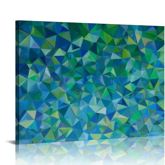 FCXZI Triangles Lines Geometric Canvas Wall Art Print Modern Style Home Decor, Ready To Hang 16x12in