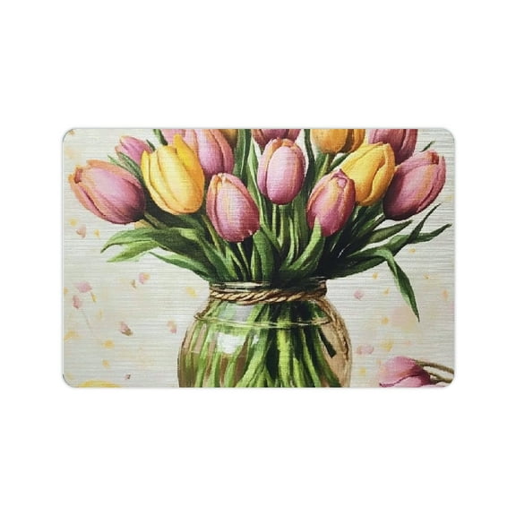 FCXZI Tulips Diatom Mud Mats Non-Slip Eco-Friendly Home Rug 24x16in