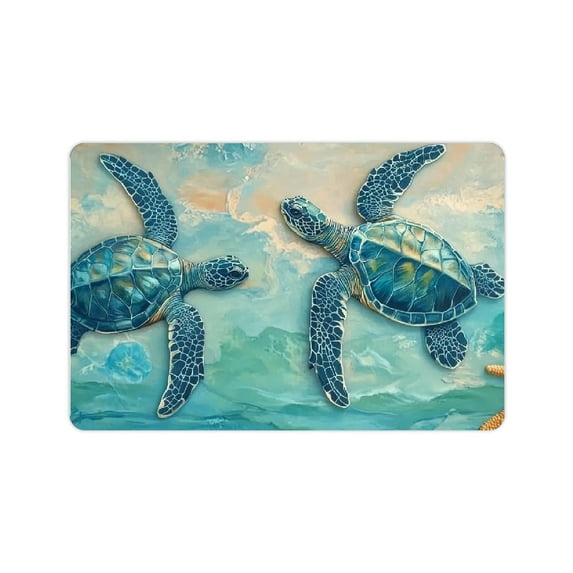 FCXZI Turtle door mat, non-slip rubber backing entrance mat welcome mat floor mat indoor and outdoor home decoration floor mat decoration 24x16in