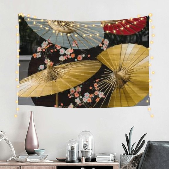 FCXZI Umbrellas Table Kinetic Print Tapestry Wall Art Decoration 60*40in