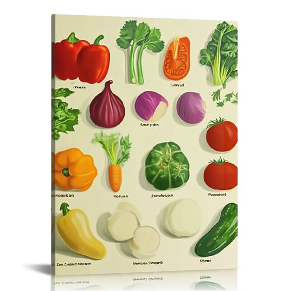 FCXZI Vegetables Wall Decor Canvas Art for Home Living Room Office 12x16in