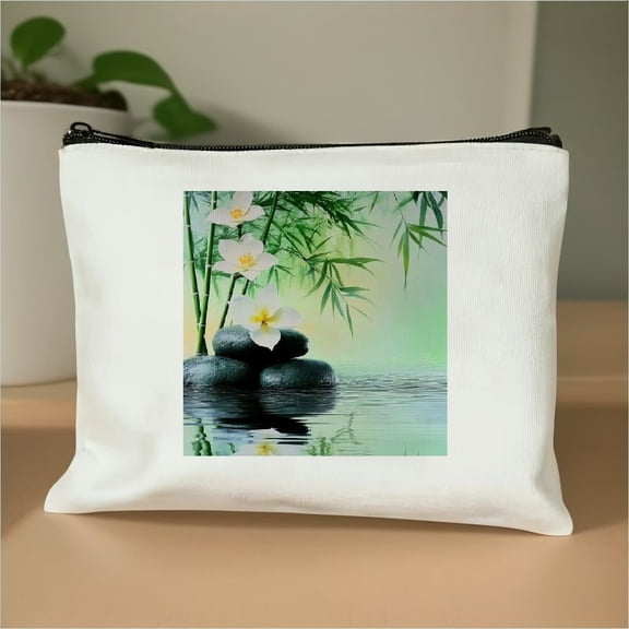 FCXZI Vintage Bookshelves Makeup Bag Travel Cosmetic Bag for Women,Library Books Small Make up Pouch Travel Bags for Toiletries Aesthetic Accessories Waterproof Gifts White