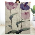thumbnail image 1 of FCXZI Warm Cozy Decorative Flannel Blanket Flowers Painting Multi-Purpose 40*50in, 1 of 7