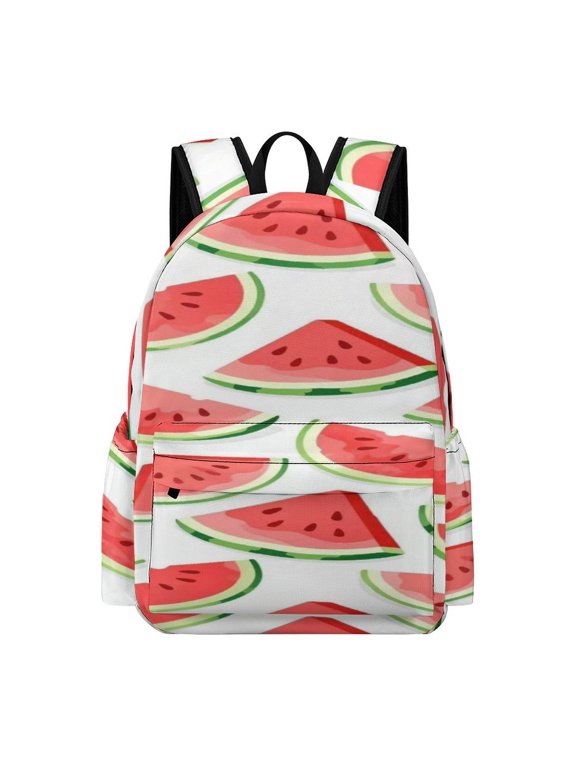 Watermelon Slice Cartoon Pattern Printed Oxford Backpack, Large Capacity Laptop Backpack, Water Resistant, Travel Daypack for College Work Commuting Adults,