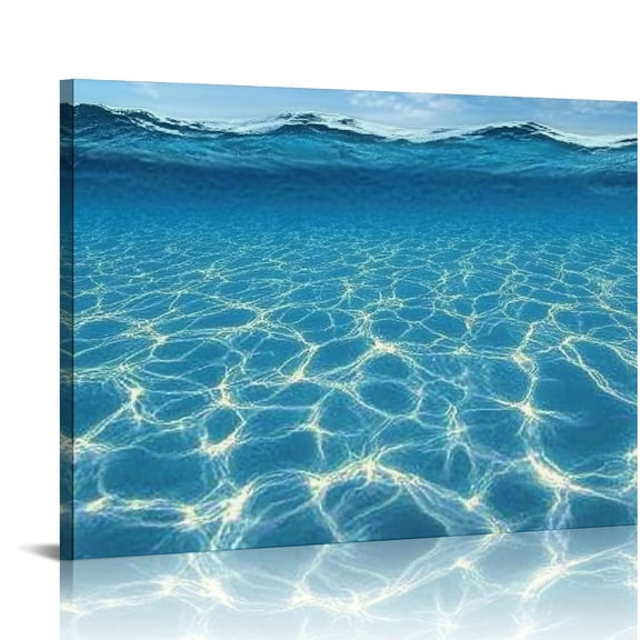 FCXZI Waves Canvas Wall Art Prints for Home Decor Ready To Hang Room Art 16x12in