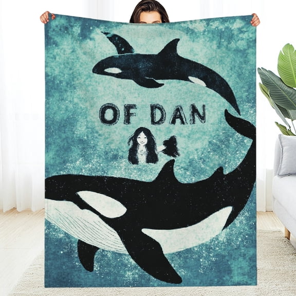 FCXZI Whale Girl Orcas Soft Flannel Blanket Lightweight Multi-Purpose 30*40in