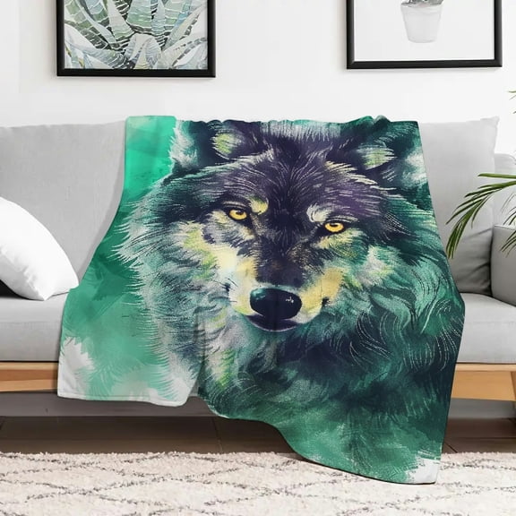 FCXZI Wolf Durable Soft Flannel Blanket for All Seasons Travel Camping 30x40in
