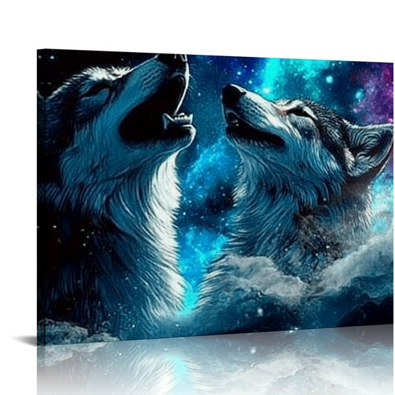 FCXZI Wolf Wall Art Wolf Wild Animal Wall Decor Gift Modern Canvas Painting Prints Artwork Home Decoration for Bathroom Kitchen Bedroom Living Room Canvas painting 16x12in