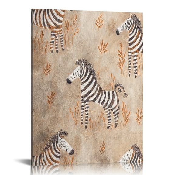 FCXZI Zebras Cave Painting Canvas Wall Art Home Decor 12x16 12x16in