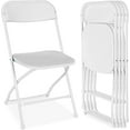 thumbnail image 1 of FCYNMF Set of 4 Folding Chairs, Heavy-Duty Plastic & Steel Frame, Portable Indoor/Outdoor Chairs with 350lbs Capacity & Non-Slip Feet for Events, Parties, Home, Garden, Yard - White, 1 of 7