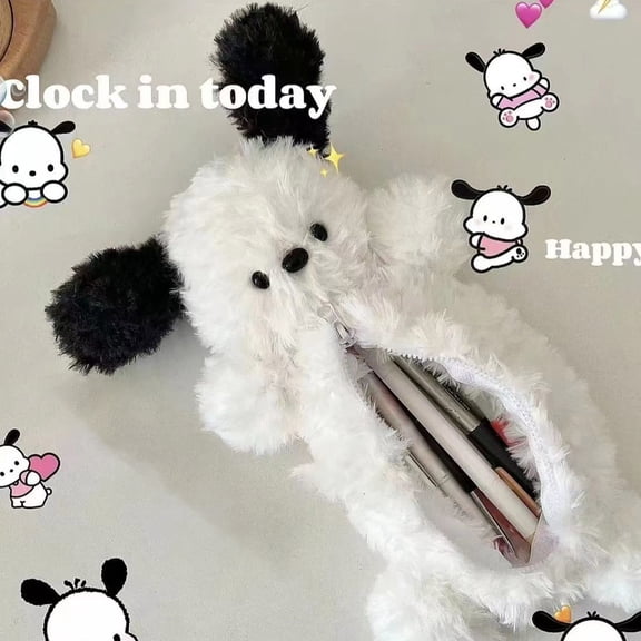 FCZRKD 11.81" Hello Kitty Pochacco Plush Bag, Soft and Cute Hello Kitty Pochacco Stuffed Animals Plush Purses, Birthday Christmas Easter Graduation Back to School Gifts for Teens