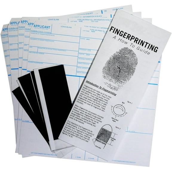 FD-258 Fingerprint Kit: 5 Cards, Ink, and Directions