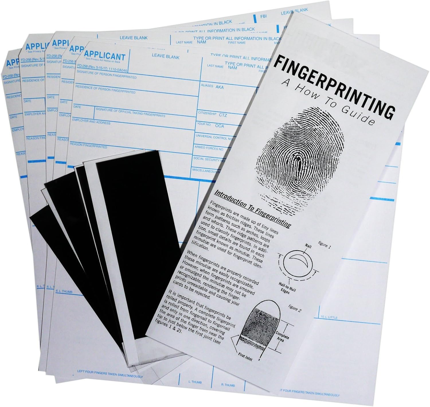 Firearm Control Card Fingerprint Reader ATF FD-258 Fingerprint Cards - 50 Pack With ...