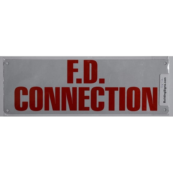 FD Connection Sign (White Reflective,Aluminium 4x12)