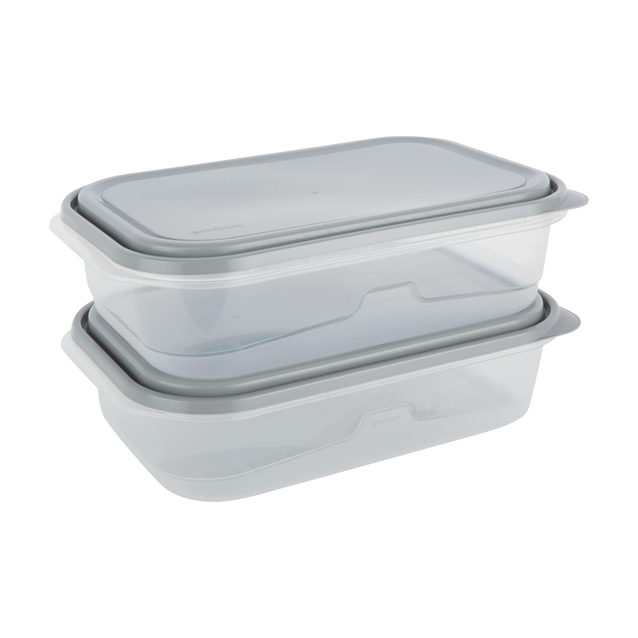 GoodCook Extra Large Rectangle Food Storage Container 2 Pack, 1 Gallon, BPA Free, Dishwasher Safe