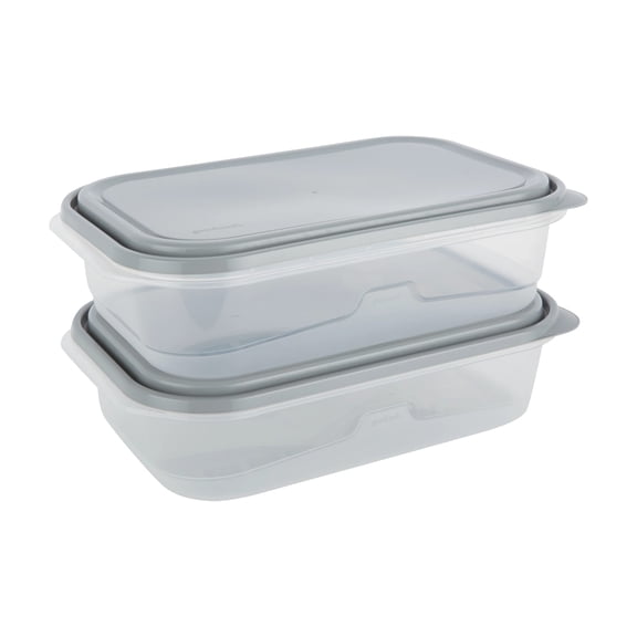 GoodCook Extra Large Rectangle Food Storage Container 2 Pack, 1 Gallon, BPA Free, Dishwasher Safe
