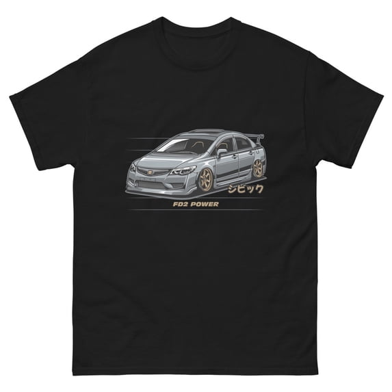 FD2 power civic JDM import tunned t-shirt (Black, L)