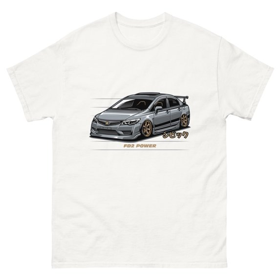 FD2 power civic JDM import tunned t-shirt (White, 2XL)