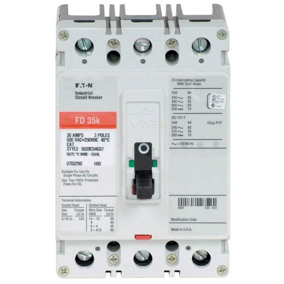 FD3125 125 amp 3 pole fd breaker load only terminals qty 1