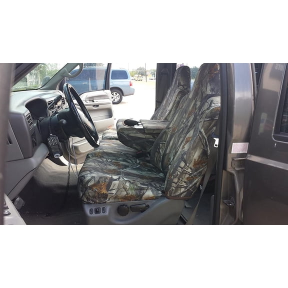 FD77 2002-2007 Ford F250-F550 Double Cab Front and Back Car Seat Front 40/20/40 Rear Solid Bench in XD3C Camouflage Endura