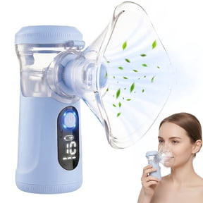 Rechargeable Handheld Atomizer with LED Display - Clean, Quiet, and Powerful Mist Output-Blue