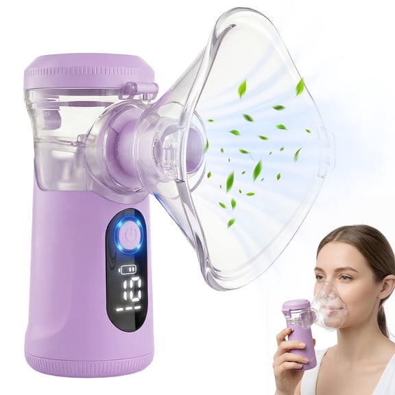 FDA Cleared Rechargeable Handheld Atomizer with LED Display for Children - Clean, Quiet, and Large Mist Output-Purple
