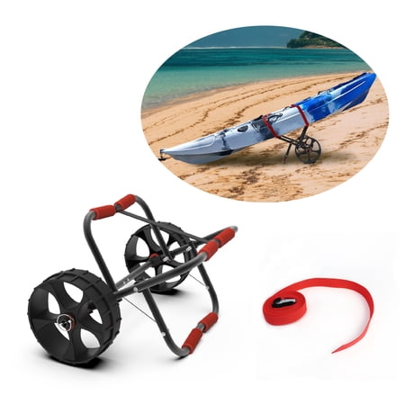 FDB Universal Folding Bend Kayak Canoe Boat Carrier Dolly Trailer with Cart Wheel and Strap