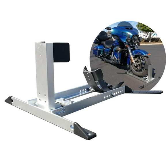 FDB Adjustable Removable Motorcycle Aluminum Wheel Trailer Chock Floor Bike Stand Truck Bed Floor Tie Down Hook Upright, Strong Load Capacity 3000 Lbs