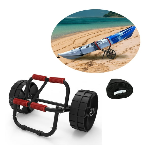 FDB Universal Folding Bend Kayak Canoe Boat Carrier Dolly Trailer Tote Trolley Transport Cart Wheel for Carrying Kayaks, Canoes, Paddleboards, Float Mats, Boats