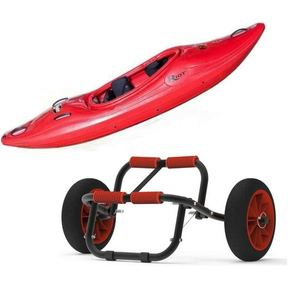 FDB Universal Folding Bend Kayak Canoe Boat Carrier Dolly Trailer Tote Trolley Transport Cart Wheel for Carrying Kayaks, Canoes, Paddleboards, Float Mats, Boats