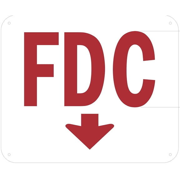 FDC Arrow Down Sign (Aluminium Reflective, White 10x12)