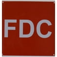 thumbnail image 1 of FDC Sign - FIRE Department Connection Sign (Red,10x10,Aluminium Rust Free) (ref-2201), 1 of 3