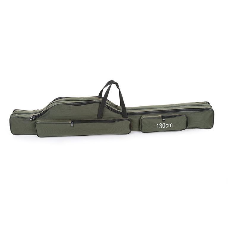 Fddl Portable Folding Fishing Rod Carrier Canvas Fishing Pole Tools Storage Bag Case Fishing Gear Tackle, Size: 130 cm, Other