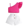 thumbnail image 1 of FDDMis 2t Girls Clothing Sets Outfits for Girls 10-12 Kids Fourth of July Outfits Graphic T Shirt + Soccer Shorts Girls Clothes Size 10, Hot Pink 6-7 Years, 1 of 7