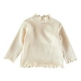 thumbnail image 1 of FDDMis 2t Long Sleeve Shirts Girls Boys Tshirts Cute Shirts Basic Top New Born Baby Girls Gift Toddler Winter Clothes Boys 4t Clothes, Beige 0-3 Months, 1 of 9