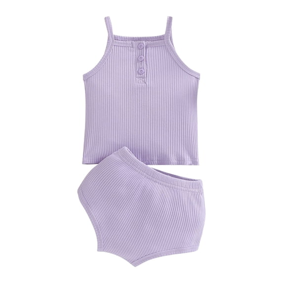 FDDMis Baby Girl Clothing Set Outfits for Toddler Girls Cute Outfits for Teen Girls Teen Shirts + Black Shorts for Girls 5t Clothes, Purple 6-12 Months