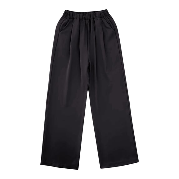 FDDMis Baggy Pants Y2k Straight Leg Pants Girls Pants Size 7-8 Preppy Clothes for Teens Junior Girls Clothes Cute Clothes Girls Baby Girl Clothes, Black 11-12 Years