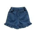 thumbnail image 1 of FDDMis Black Spandex Shorts for Teens Preppy Clothes Kids Clothes for Toddler Girls High Waisted Straight Leg Jeans 3t Shorts Girls Black Biker, Blue 18-24 Months, 1 of 9