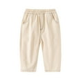 thumbnail image 1 of FDDMis Black Sweatpants White Wide Leg Pants Boot Cut Yoga Pants Toddler Clothes for Boys Clothes 4-6 Baby Boys 12-18 Months Clothes 10 Year Olds, Beige 12-18 Months, 1 of 4