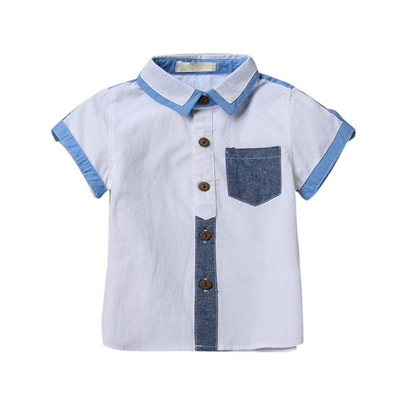 FDDMis Boys Green Button Down Shirt White Short Sleeve Shirt Baseball Shirts for Boys Vintage Clothes Baby Boy Clothes 9-12 Months Baby Clothes Boy Boys Clothes 18-24 Months Clothes for Size 6
