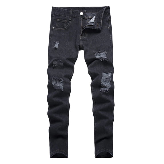 Roiped FDDMis Boys Slim Straight Fit Ripped Jeans Destroyed Distressed Denim ...