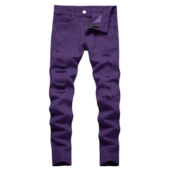Roiped FDDMis Boys Slim Straight Fit Ripped Jeans Destroyed Distressed Denim ...