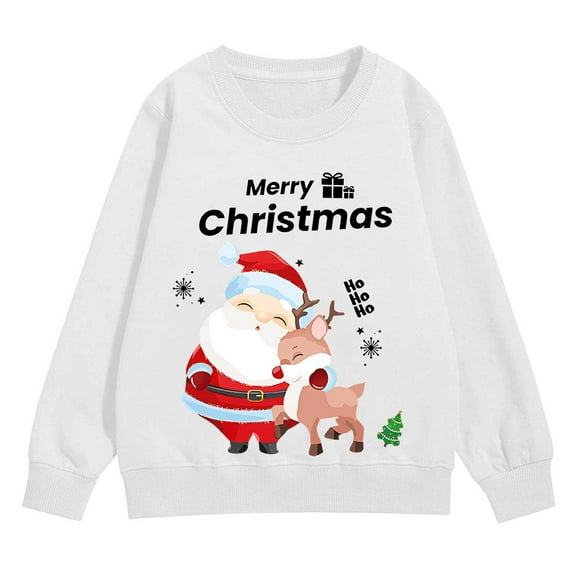 FDDMis Christmas Blouse Christmas Shirt Girls Cute Tops for Teens Junior Tops Teen Girls Teen Girl Trendy Clothes 7/8 Girls Clothes Girl Clothes, White 5-6 Years