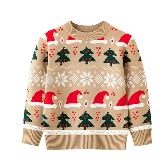 FDDMis Christmas Clothes for Teen Girls Christmas Tops Girls' Tops, Tees & Blouses Sweatshirt for Girls 10-12 Toddler Clothes Boys 2t Clothes 11 Year, Beige 6-7 Years