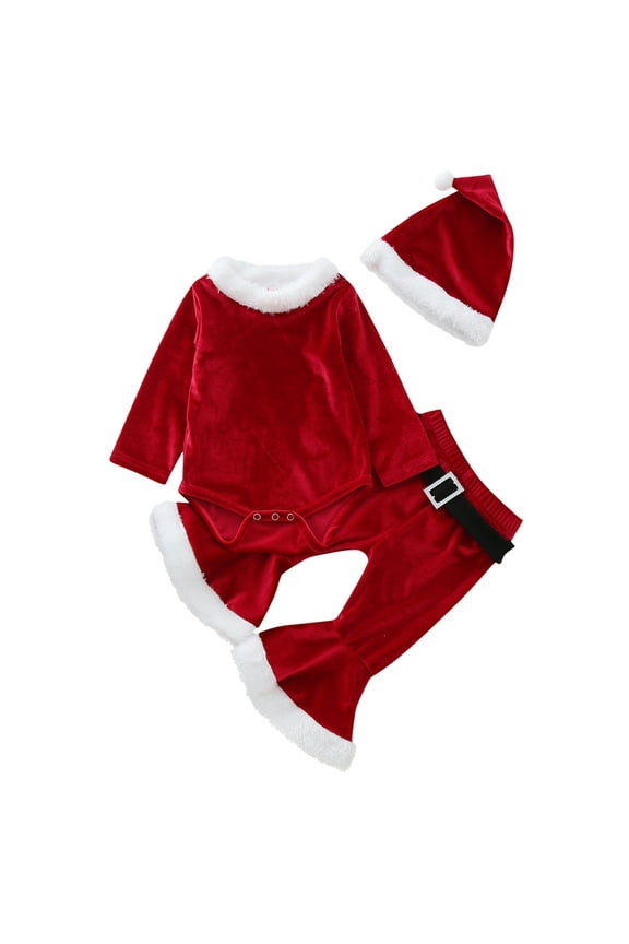 Christmas Outfits for Girls Size 6-7 Kids Christmas New Born Christmas Baby Girl Outfit Size 7 Girls Outfits 24 Month Boy Clothes Baby Clothes, Red 12-18 Months