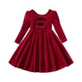 thumbnail image 1 of FDDMis Christmas Tree Dress Girls High Neck Dress Tulle Dress Up Clothes for Girls Age 8-10 Girls Outfits Size 7/8 Toddler Girls Thanksgiving Outfits, Red 12-18 Months, 1 of 7