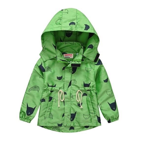 FDDMis Fleece Jacket with Hood Baby Coats 3-6 Months Toddler Boy Coats 4t Fleece Hoodie Girls 6-9 Month Boy Clothes Winter 18m Boy Snow Clothes, Green 3-4 Years