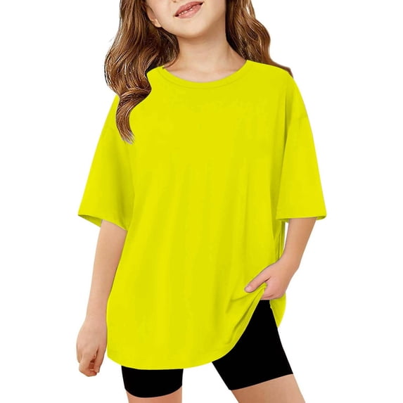 FDDMis Flower Top Girls Graphic Tees 10-12 Dance Tops Shirts for Girls Clothes for 5 Year Old Girls Teen Clothes Teen Girls, Yellow 5-6 Years